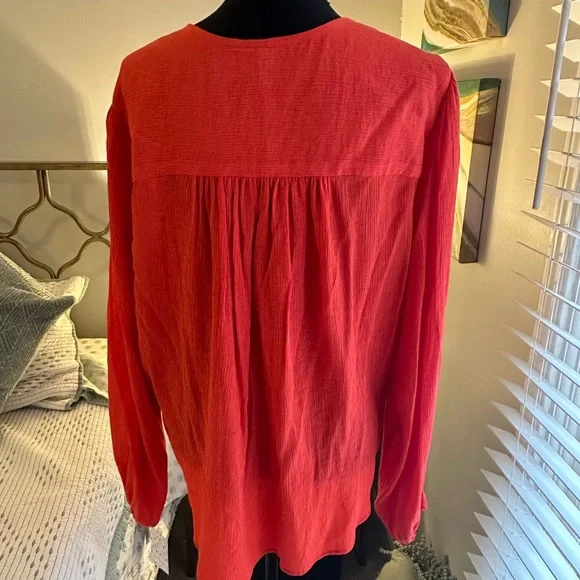 NWT Free People Wrap Front Top, Bright Red, Size Medium - Picture 5 of 9